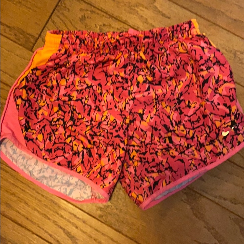 Brightly colored athletic shorts